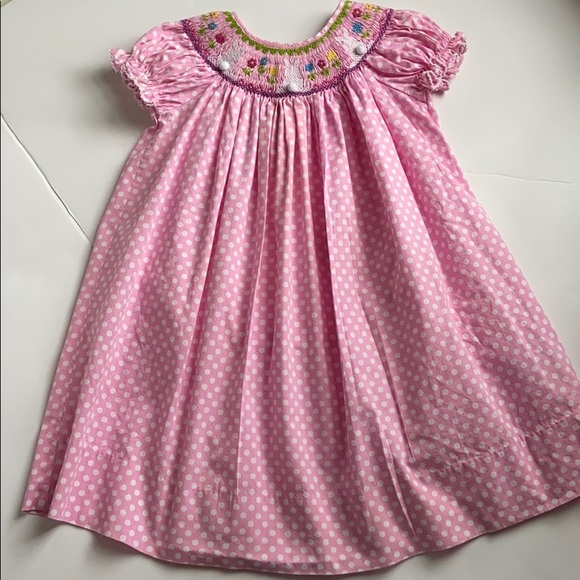 marmellata Other - Pink Marmellata Girls Bunny Smock Dress